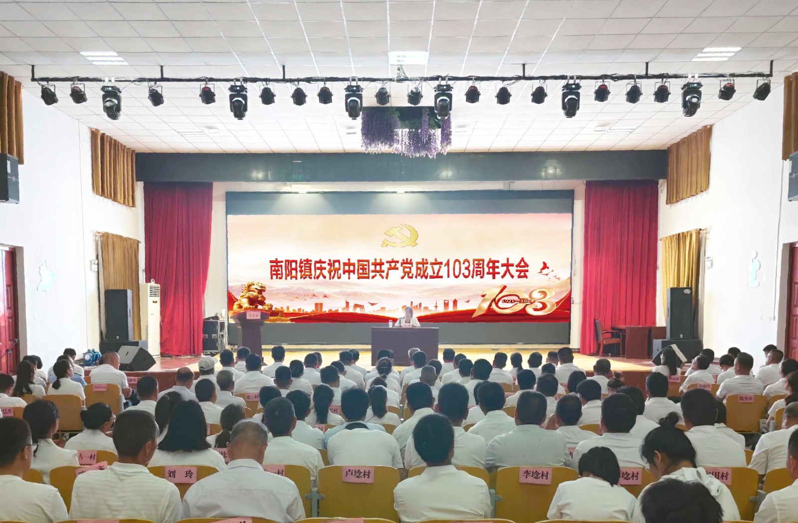 南阳镇召开庆祝中国共产党成立103周年大会